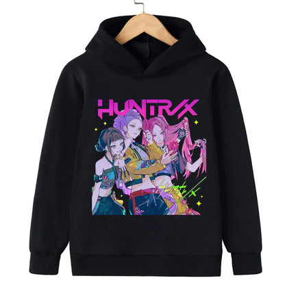 Felpa con cappuccio Kpop cacciatore di streghe per bambini, ragazze, ragazzi, primavera-autunno, giacca dojo originale street, autunno-inverno