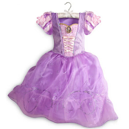 Costume da principessa per bambine, festa di Halloween, cosplay, vestiti per Natale, compleanno, carnevale, travestimento da Rapunzel.
