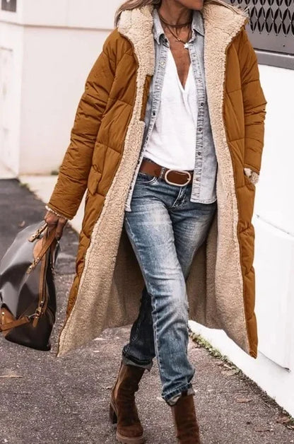 Hot Sale Of The Season Pure Color Hooded Long Sleeve Double-Sided Wear Slimming Personality Open Cardigan Cotton Jacket Women's