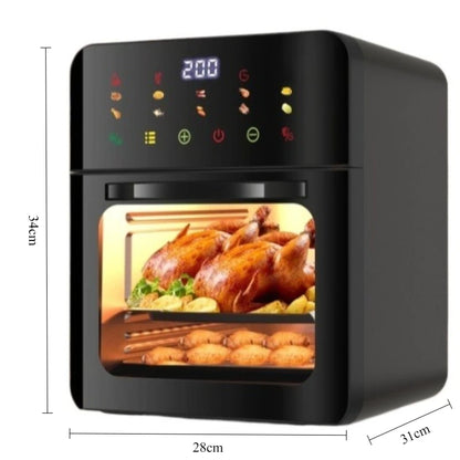 Friggitrice ad aria multifunzionale con display visibile, grande capacità, resistente, facile da pulire, salvaspazio, pratico elettrodomestico.