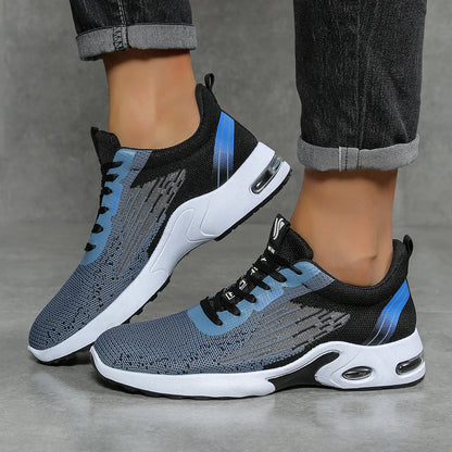 Scarpe da corsa da uomo traspiranti con lacci, scarpe casual in mesh intrecciato fei, scarpe da uomo comode con ammortizzazione ad aria, spedizione gratuita