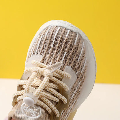 2024 Nuove scarpe primaverili per bambini, suola leggera, traspiranti, scarpe sportive per bambini, morbide, da esterno, da tennis, alla moda, per bambine e bambini, sneakers 15-25