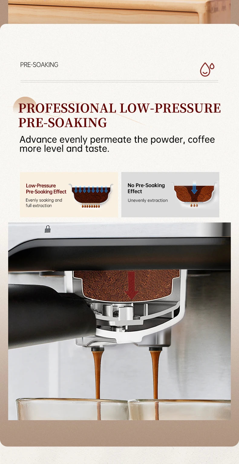 Macchina per caffè espresso Cafelffe 20 bar, macchina per cappuccino con montalatte e lancia vapore, macchina per caffè, regalo Cafetera semi-automatica