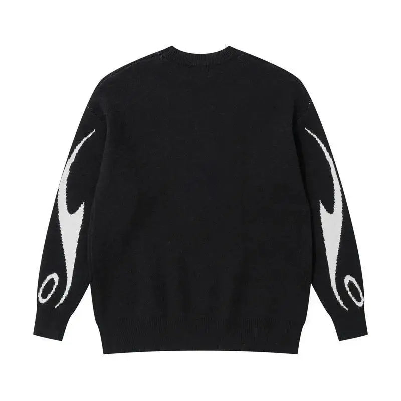 Nuovi maglioni autunno e inverno per uomo/donna nel commercio estero, lavorati a maglia con motivo Y2K Harajuku pullover, unisex ampio rotondo