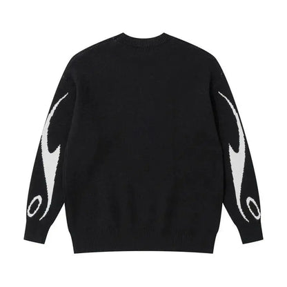 Nuovi maglioni autunno e inverno per uomo/donna nel commercio estero, lavorati a maglia con motivo Y2K Harajuku pullover, unisex ampio rotondo