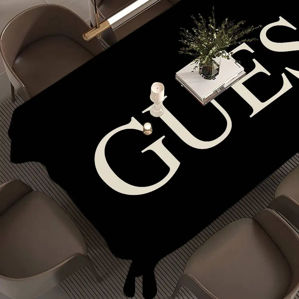G-Guess-s-y Logo Table Cloth Rectangular Stain Tablecloth Oilcloth Mantel Mesa Impermeable Tablecloth Decoration