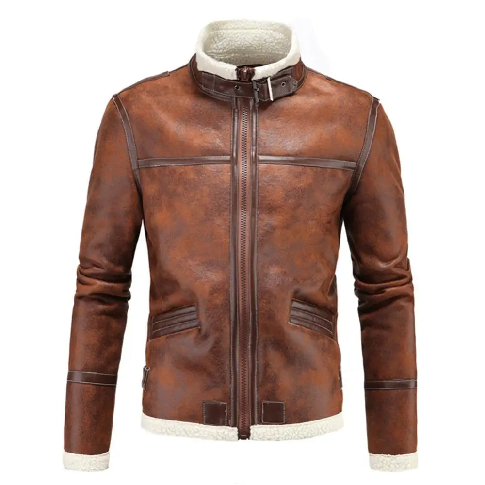 Hot 2019 Fashion Game Costumes Men's One Jacket Winter Jacket Thick Thermal Warm Stand Collar Mens Leather Coat Erkek Mont M-5XL