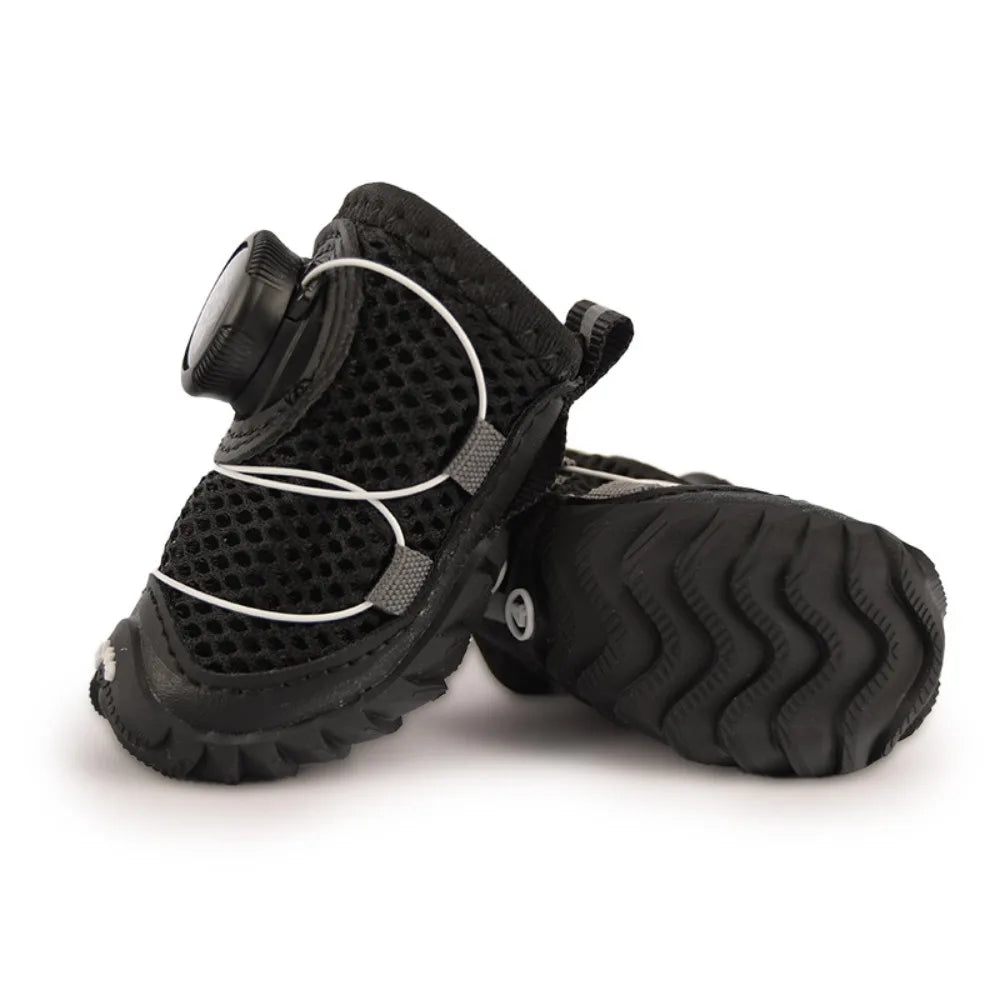 4pcs/set Pet Paw Accessories Breathable Dog Mesh Shoes Reflective Anti-slip Dog Footwear Soft Sole Thin Pet Boots Small Dogs