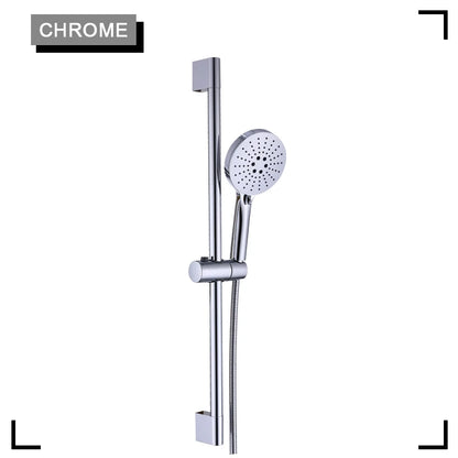 Black Shower Column Set Bathroom Accessories Shower Head  Wall Mount Slider Adjustable Shower Head Rail Lift Slide Mount