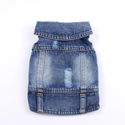 Sphinx Cat Clothes for Small Medium Large Cats, Dark Washed Cat Jeans Jacket Spring Autumn Denim Coat Cat Costume Pet Apparel