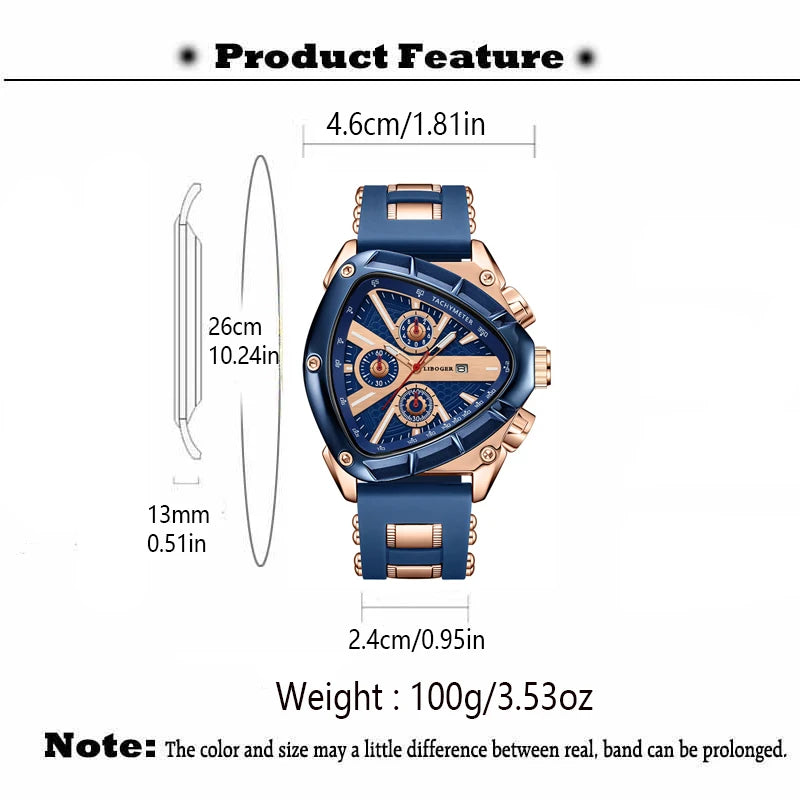 Orologio sportivo da uomo unico, cinturino in silicone di alta qualità, orologio al quarzo con datario automatico, nuovo design, orologio da polso di tendenza, regalo per lui