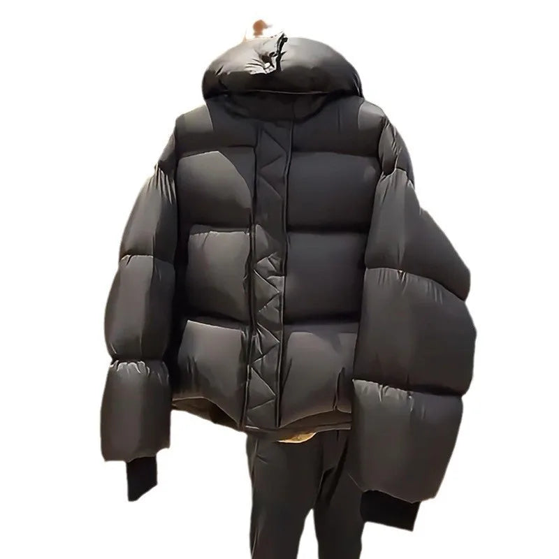 New Winter Puffer Jacket Women Fashion Hooded Down Cotton Overcoat Female Loose Casual Warm Parkas Outerwear
