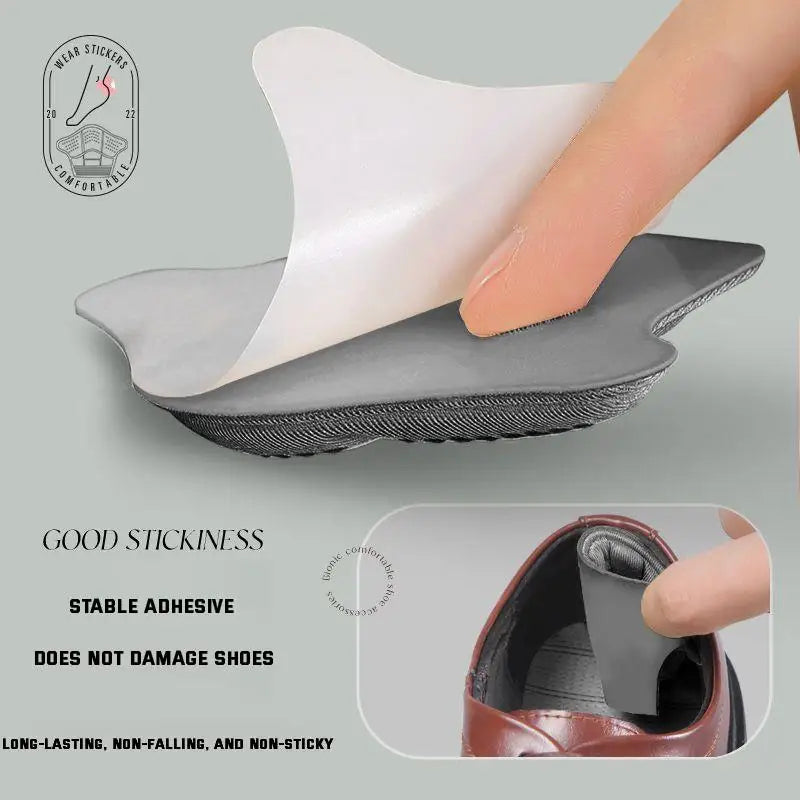 Protezioni per tallone 5D da uomo, adesivi per scarpe in pelle comode, cuscinetti per scarpe da ginnastica, solette per alleviare il dolore ai piedi, inserti imbottiti regolabili per la cura dei piedi.