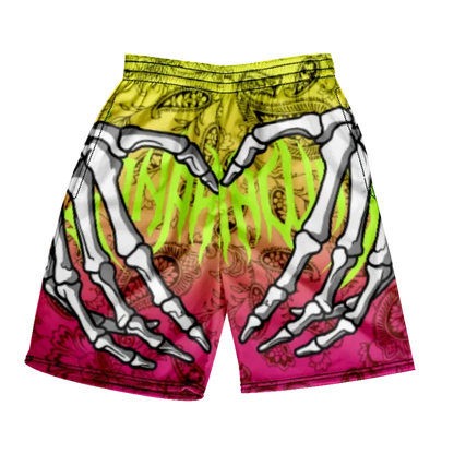 Pantaloncini da spiaggia classici estivi 2024 con teschio, nuovi modelli alla moda con stampa di mano scheletrica, pantaloncini da palestra per uomo e donna, ad asciugatura rapida, pantaloncini da ghiaccio.