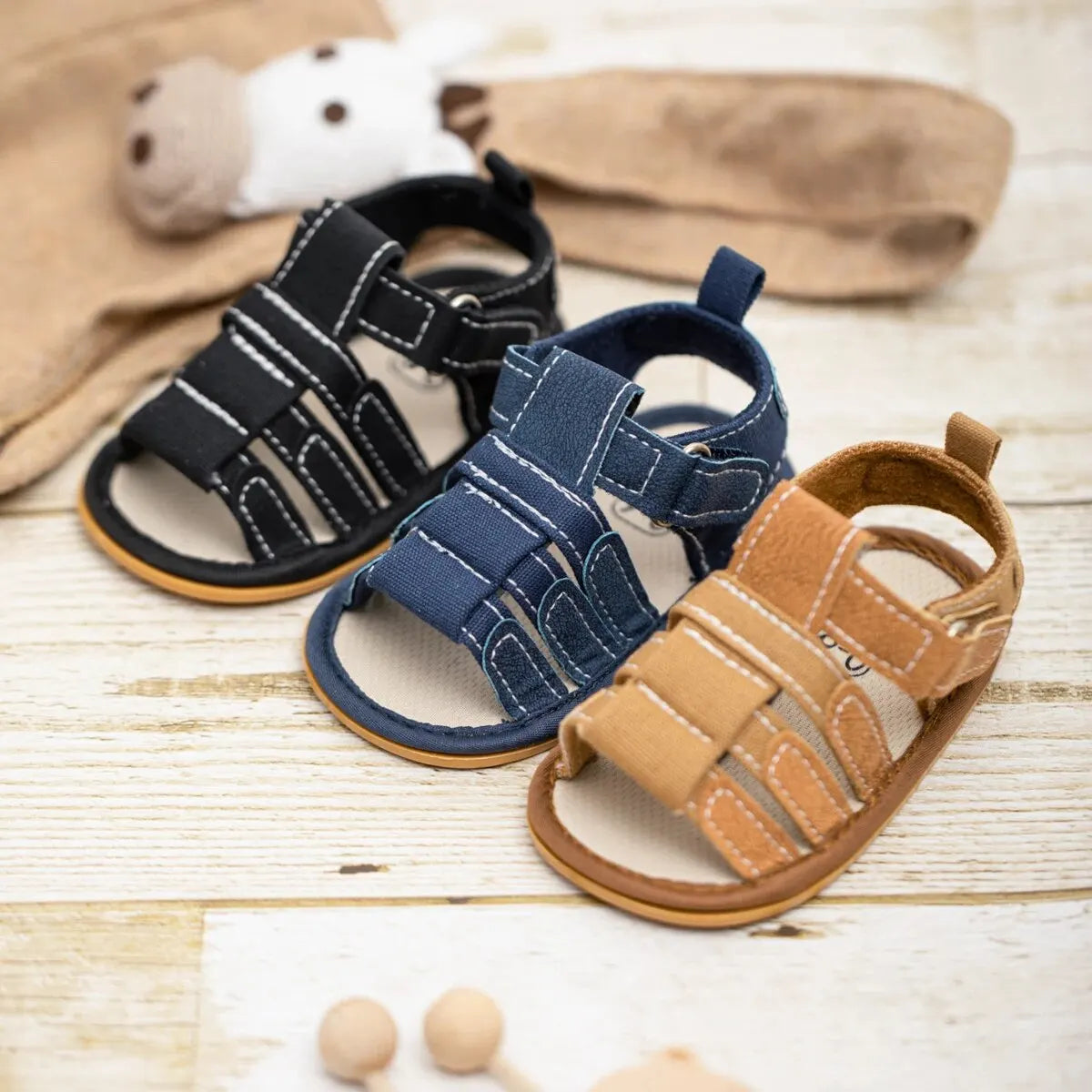 Scarpe estive per neonati Meckior, sandali per bambini e bambine con suola in gomma antiscivolo, primi passi per neonati, sandali casual da giardino per bambini.