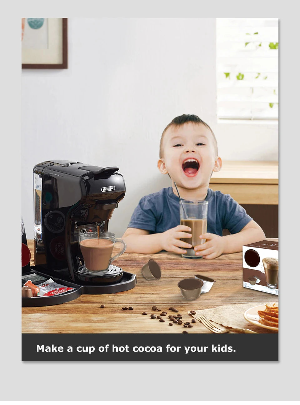 Macchina per caffè HiBREW 19 bar 4 in 1 calda e fredda capsule multiple espresso Cafetera Pod Coffee Maker Dolce Milk Nexpresso Powder H1A