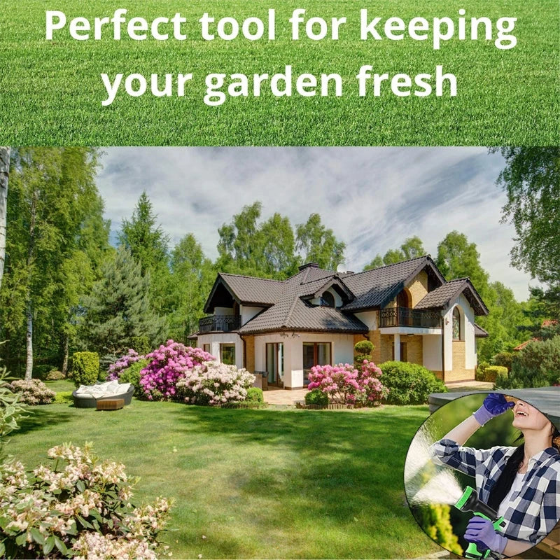 Foldable 590 inch Garden Outdoor Hose and Reel with Nozzle for Plant Watering G5AB