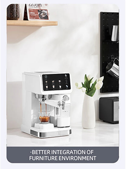Macchina per caffè espresso italiana per uso domestico, ad alta pressione, automatica, con schiuma di latte, schermo a colori intelligente, macchina per caffè integrata