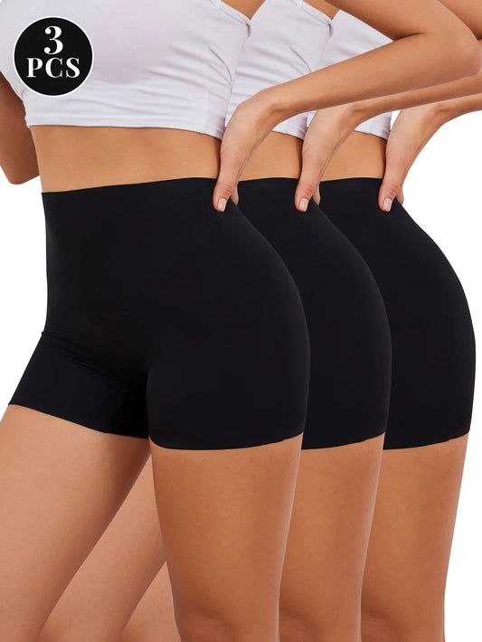 3 pezzi Pantaloncini aderenti da donna basici tinta unita estivi comodi morbidi pantaloni elasticizzati da palestra vita alta a prova di scottature abbigliamento sportivo casual da donna