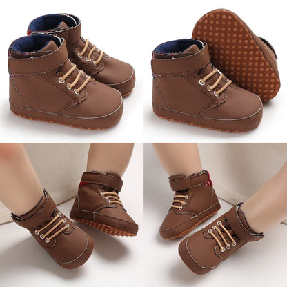 Nuove scarpe marroni per battesimo, scarpe da passeggio per bambini, suola morbida, scarpe da ginnastica per neonati, compleanno, bambini e ragazzi.