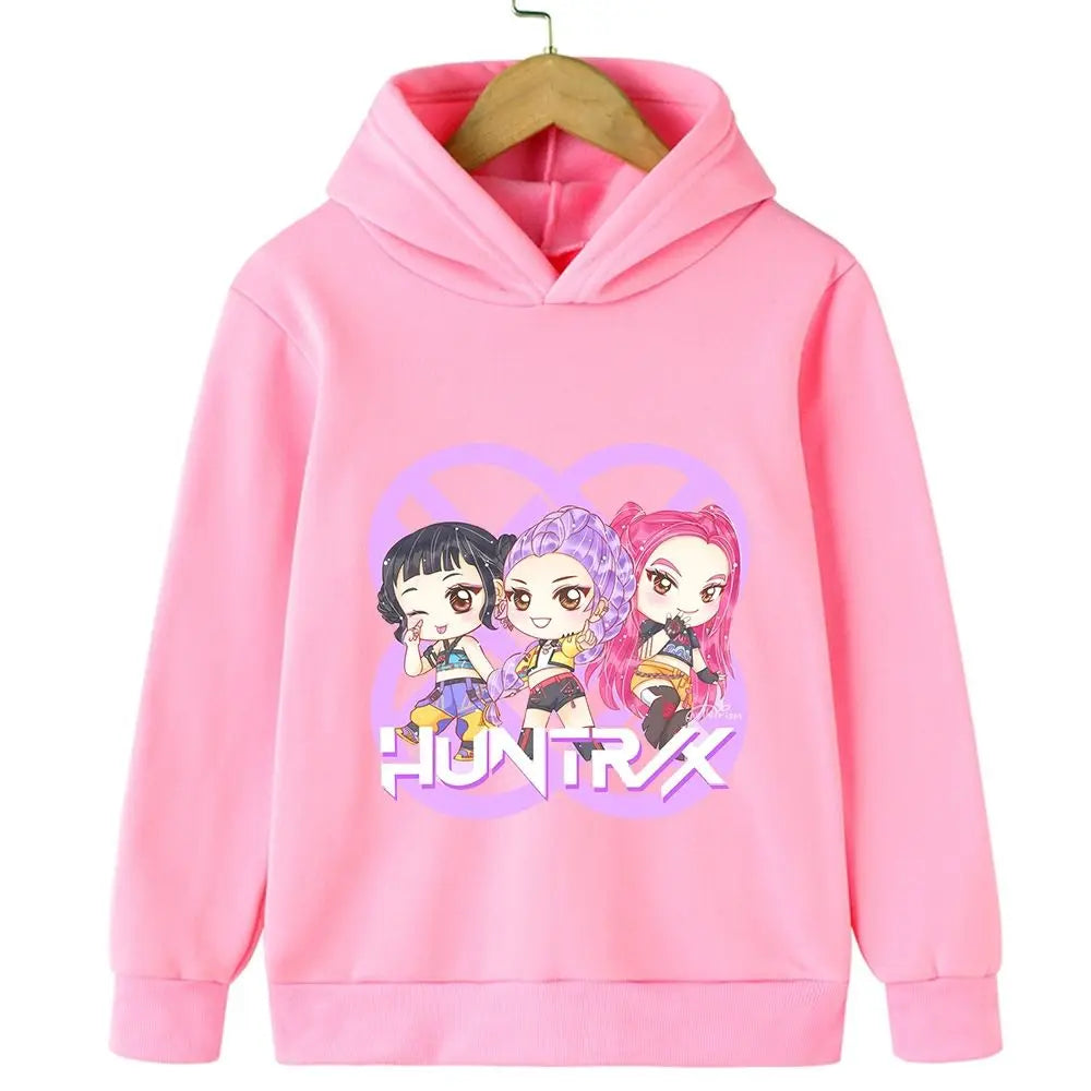 Felpa con cappuccio Kpop cacciatore di streghe per bambini, ragazze, ragazzi, primavera-autunno, giacca dojo originale street, autunno-inverno
