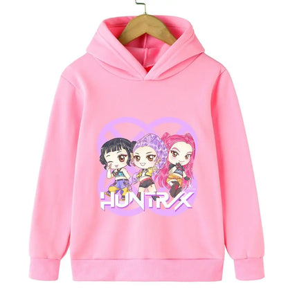 Felpa con cappuccio Kpop cacciatore di streghe per bambini, ragazze, ragazzi, primavera-autunno, giacca dojo originale street, autunno-inverno