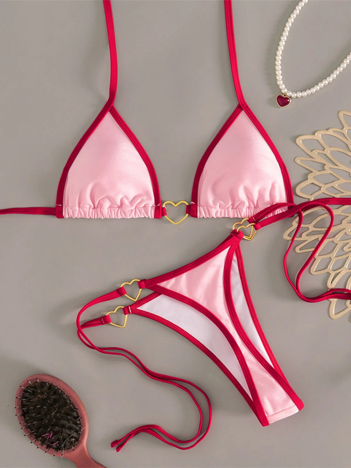 XS - L Halter Mini Micro Thong Bikini Women Swimwear Female Swimsuit Two-pieces Bikini set Padded Bather Bathing Suit Swim V7595