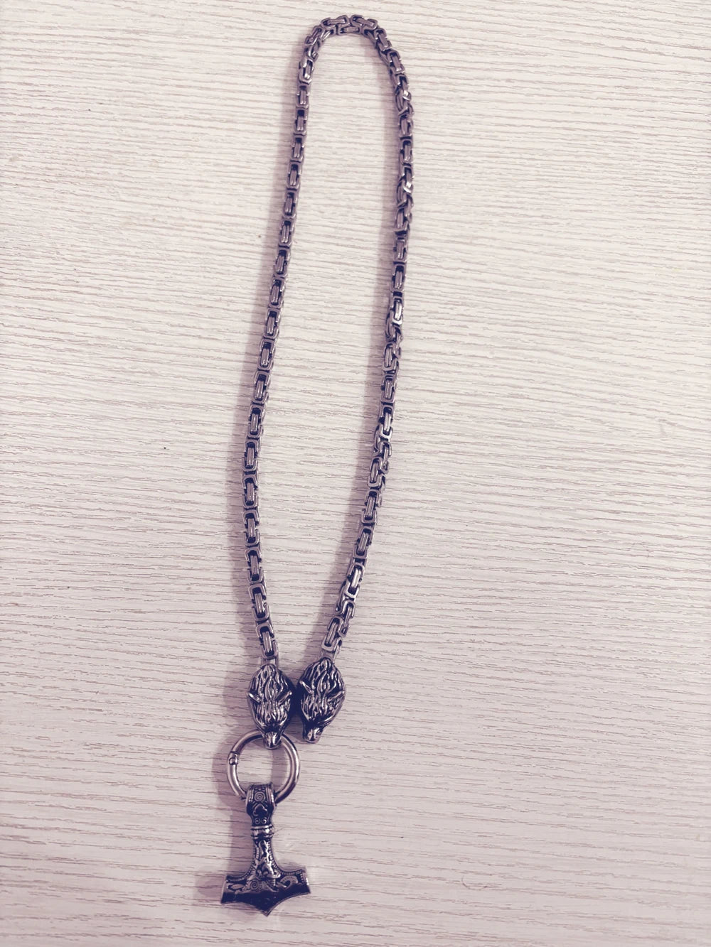 Ciondolo a forma di testa di lupo in acciaio inossidabile, collana da uomo nordica celtica con lupo, accessori runici vichinghi scandinavi, gioielli amuleto norreno