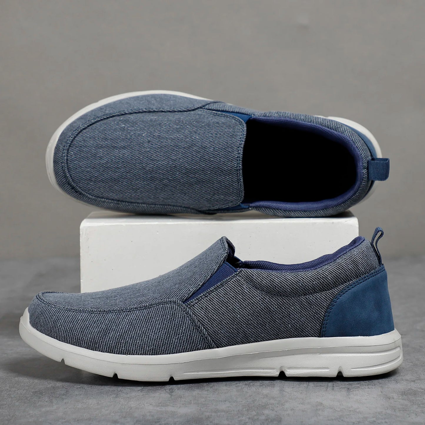 Scarpe da uomo estive in tela, traspiranti e comode, da esterno, slip-on, da passeggio, mocassini classici da uomo