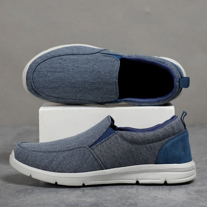 Scarpe da uomo estive in tela, traspiranti e comode, da esterno, slip-on, da passeggio, mocassini classici da uomo