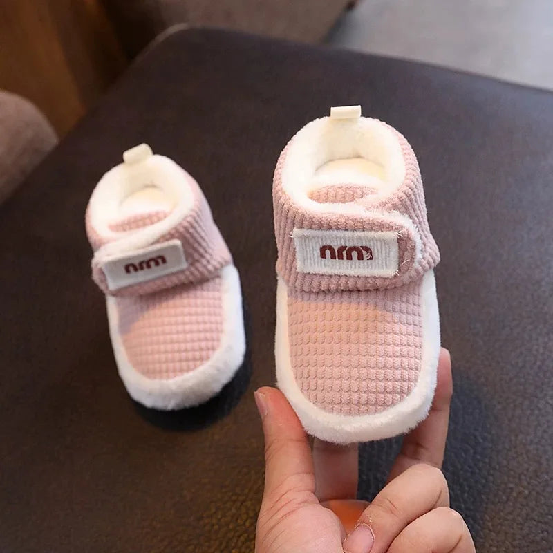 Scarpine invernali per neonati 0-1 anno, modello Color Blocking, stivali alla moda per bambini e bambine, in cotone, con suola morbida antiscivolo, calde, primi passi per neonati e bambini piccoli.