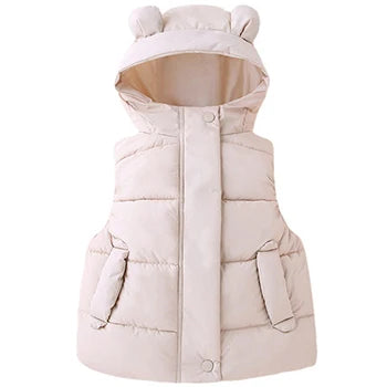 Gilet da bambino autunno/inverno 2-6 anni, caldo, tinta unita, senza maniche, con cappuccio e cerniera, gilet da bambina, regalo di compleanno, abbigliamento per bambini