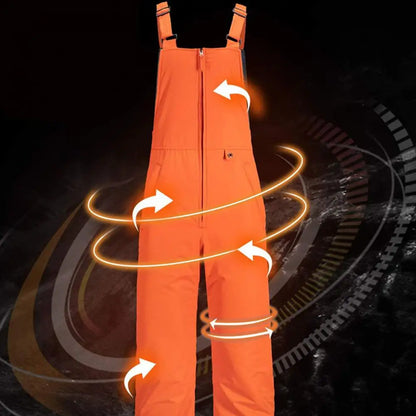 Insulated Ski Pants Unisex Jumpsuit Waterproof Ski Bib Overalls with Zip-up Front Closure Windproof Winter Snowboarding Pants