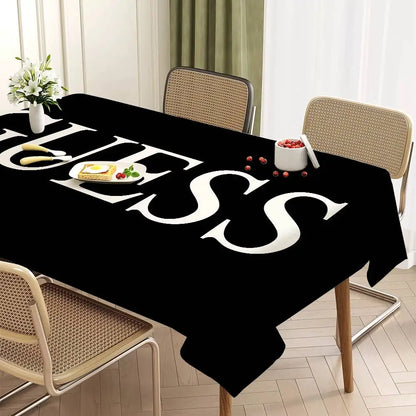 Tovaglia rettangolare con logo G-Guess-s-y, tovaglia in tela cerata, decorazione impermeabile per caminetto e tavolo da pranzo.
