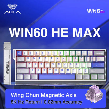 Tastiera da gioco personalizzata AULA WIN60 WIN68 HE Esports con switch magnetici, trigger rapido, 8K di ritorno, RGB, hot-swap, 60% e 68%.