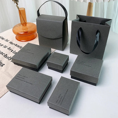 Semplice portagioie per orecchini, anelli, bracciali e collane, in carta grigia e nera, espositore per gioielli, scatola organizer per gioielli.