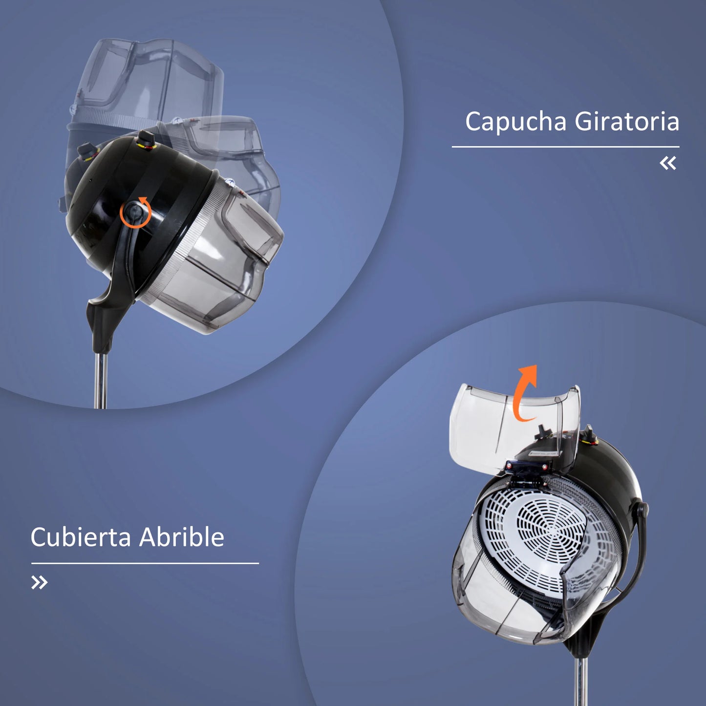 Homcom Professional Hair Dryer 1180W with Hood Adjustable Height Black