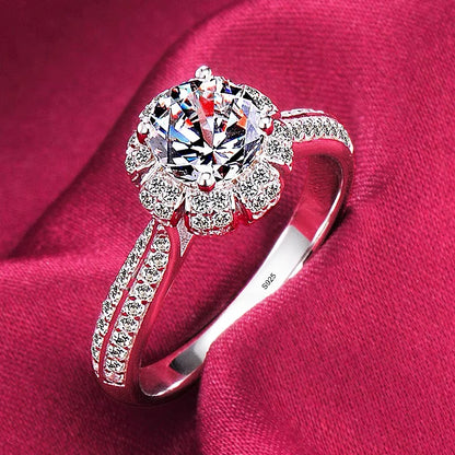Anelli di lusso YHAMNI in oro bianco 18 carati, anello in argento massiccio 925 al 100%, fede nuziale con zirconi e diamanti di alta qualità per donna, regalo di gioielleria.