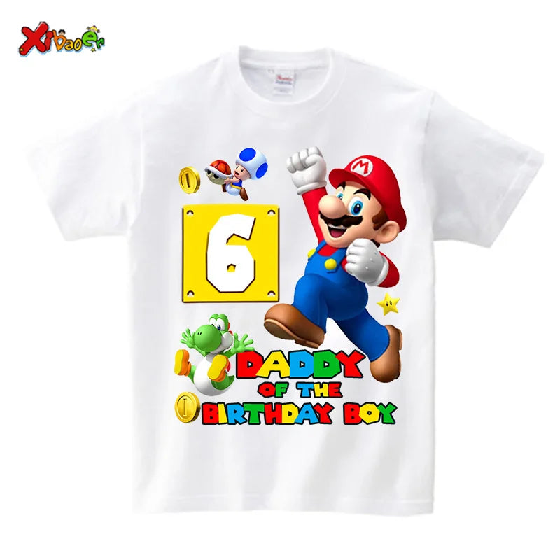 Magliette di compleanno per la famiglia, abbinate per il 6° compleanno del bambino, abbigliamento per bambini, maglietta per neonato, abbigliamento per bambini di 6 anni, completi per il 7° e il 5° compleanno.