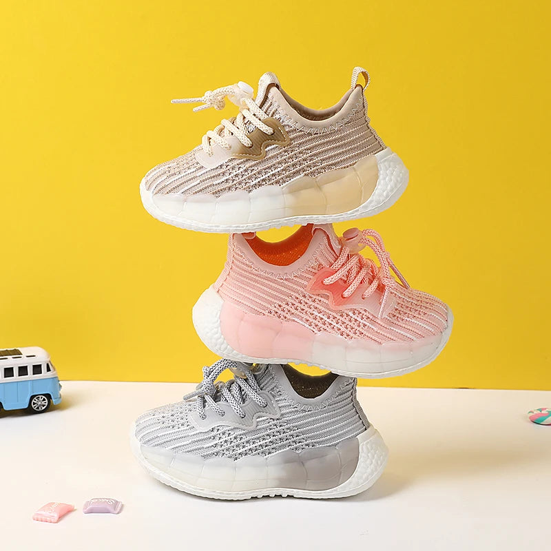 2024 Nuove scarpe primaverili per bambini, suola leggera, traspiranti, scarpe sportive per bambini, morbide, da esterno, da tennis, alla moda, per bambine e bambini, sneakers 15-25