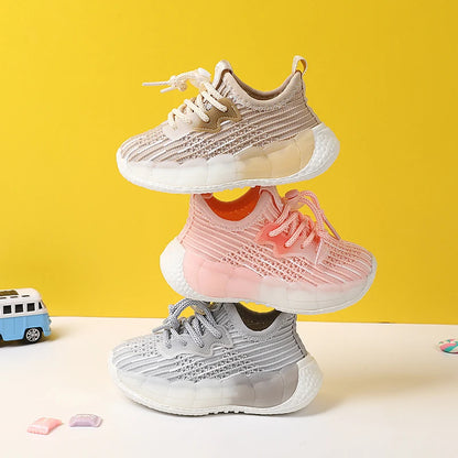 2024 Nuove scarpe primaverili per bambini, suola leggera, traspiranti, scarpe sportive per bambini, morbide, da esterno, da tennis, alla moda, per bambine e bambini, sneakers 15-25