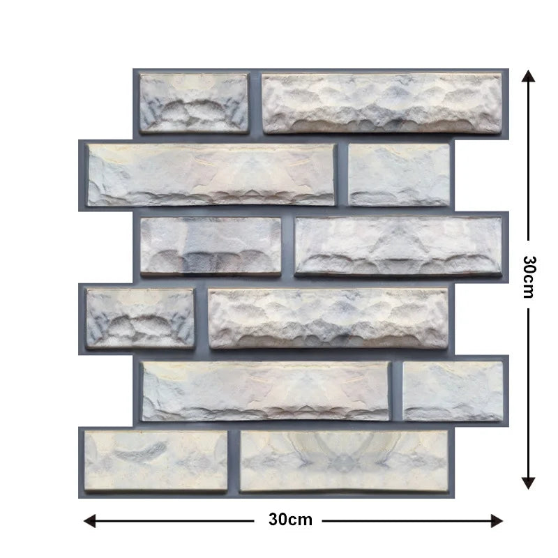5/10pcs Self Adhesive Waterproof 3D Wall Panels, Brick Wallpaper, Retro Sticker for Bathroom, Fireplace decorative wall stickers