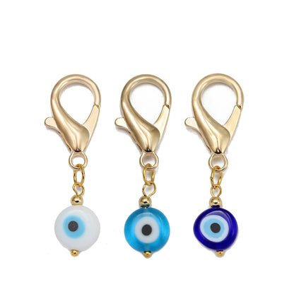 Set di 3 portachiavi Lucky Eye Turkish Evil Eye in lega, portachiavi rotondo Fatima, portachiavi per borsa e auto, pulsaras bijoux צמידים