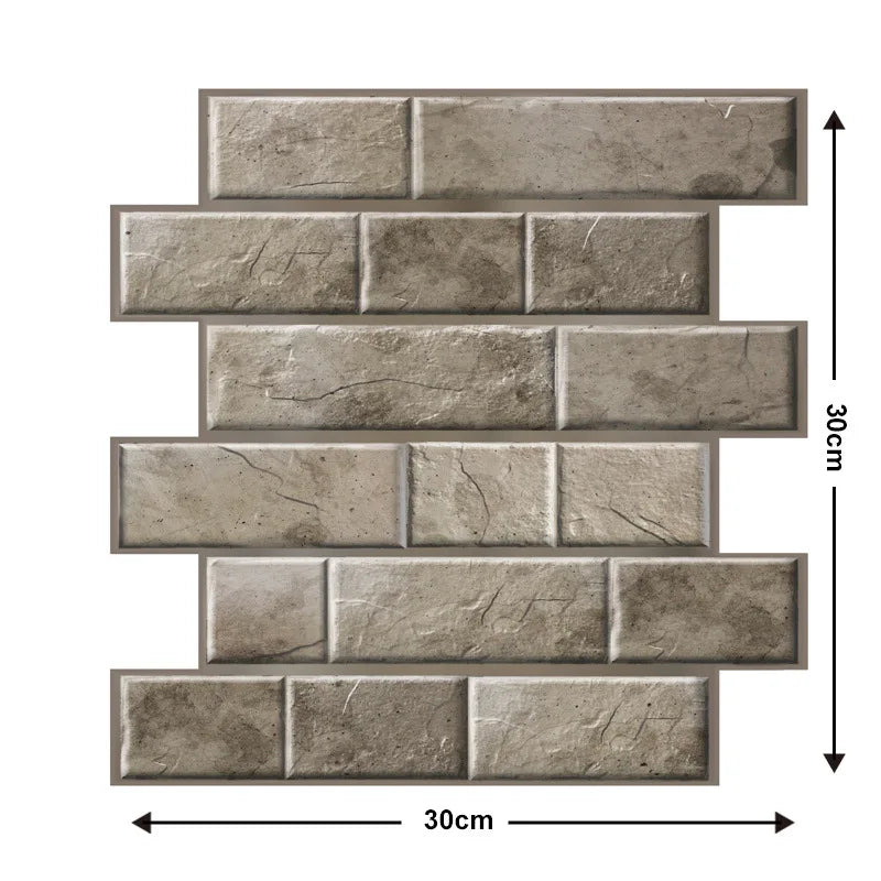 5/10pcs Self Adhesive Waterproof 3D Wall Panels, Brick Wallpaper, Retro Sticker for Bathroom, Fireplace decorative wall stickers