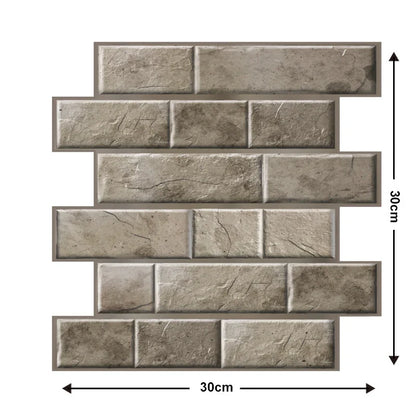 5/10pcs Self Adhesive Waterproof 3D Wall Panels, Brick Wallpaper, Retro Sticker for Bathroom, Fireplace decorative wall stickers