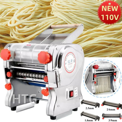 Macchina per pasta elettrica da 550 W, macchina per pasta con rullo per ravioli, acciaio inox, doppia lama, per uso commerciale