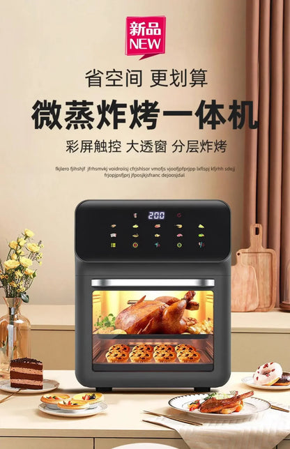 Nuovo mini forno elettrico domestico da 220 V con vaporiera e microonde, macchina monoblocco per cuocere, arrostire e cuocere a vapore.