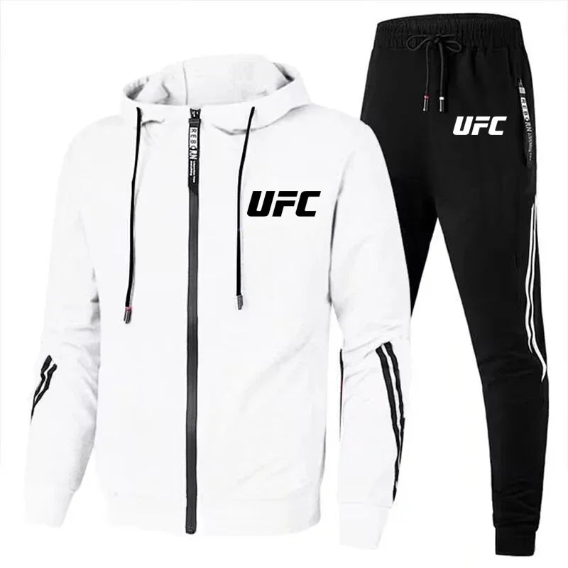 New Men's Casual Sportswear Set, Fashionable UFC Pants and Jackets, Printed Outdoor Motorcycle Comfort Men's Set 2025