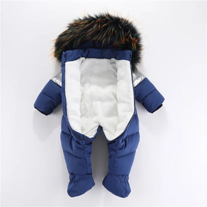 Tutina invernale per neonati con guanti, abbigliamento caldo per bambine, set di abbigliamento con cappuccio per bambini, tuta imbottita per bambini da 0 a 24 mesi.