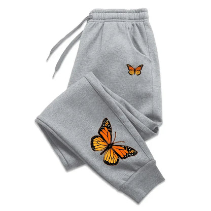 Butterfly Printing Womens Sweatpants Fashion Casual Trend Jogging Trousers Versatile Soft Hot Sales Street Elastic Waist Pants